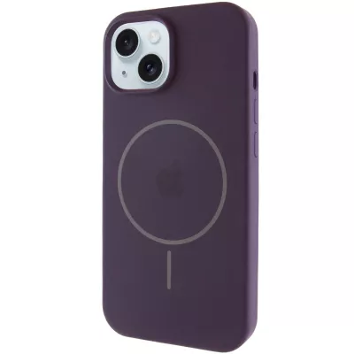 Чохол Silicone Case Full Protective (AA) with MagSafe для Apple iPhone 15 (6.1") Фіолетовий / Elderberry