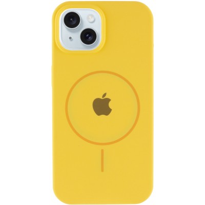 Чохол Silicone Case Full Protective (AA) with MagSafe для Apple iPhone 15 Plus (6.7") Жовтий / Yellow
