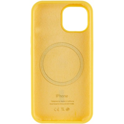 Чохол Silicone Case Full Protective (AA) with MagSafe для Apple iPhone 15 Plus (6.7") Жовтий / Yellow
