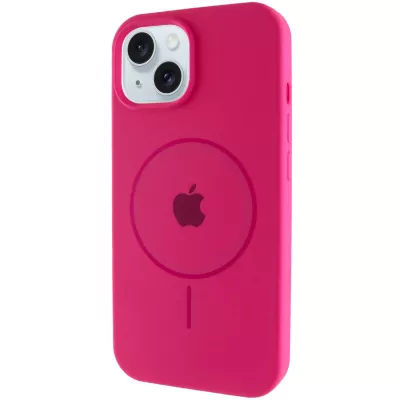Чохол Silicone Case Full Protective (AA) with MagSafe для Apple iPhone 15 Plus (6.7") Малиновий / Dragon Fruit