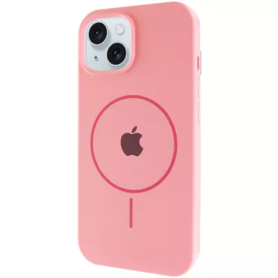 Чохол Silicone Case Full Protective (AA) with MagSafe для Apple iPhone 15 Plus (6.7") Рожевий / Light pink