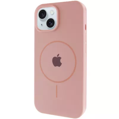 Чохол Silicone Case Full Protective (AA) with MagSafe для Apple iPhone 15 Plus (6.7") Рожевий / Pink Sand