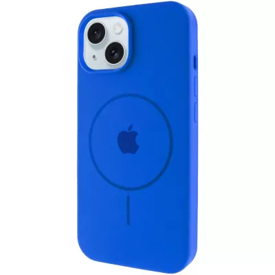 Чохол Silicone Case Full Protective (AA) with MagSafe для Apple iPhone 15 Plus (6.7") Синій / Capri Blue