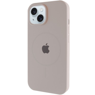 Чохол Silicone Case Full Protective (AA) with MagSafe для Apple iPhone 15 Plus (6.7") Сірий / Light Grey