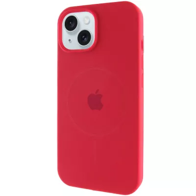 Чохол Silicone Case Full Protective (AA) with MagSafe для Apple iPhone 15 Plus (6.7") Червоний / Deep Red