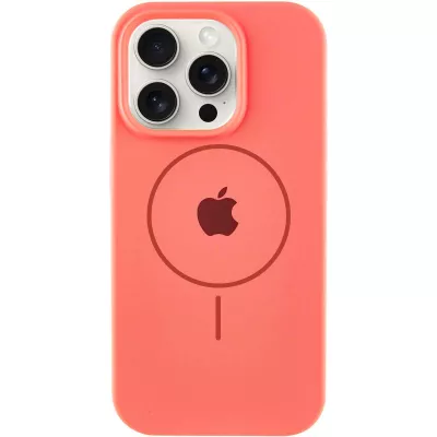 Чохол Silicone Case Full Protective (AA) with MagSafe для Apple iPhone 15 Pro (6.1") Кавуновий / Watermelon red