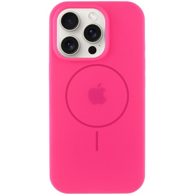 Чохол Silicone Case Full Protective (AA) with MagSafe для Apple iPhone 15 Pro (6.1") Рожевий / Barbie pink