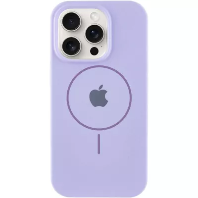Чохол Silicone Case Full Protective (AA) with MagSafe для Apple iPhone 15 Pro Max (6.7") Бузковий / Dasheen