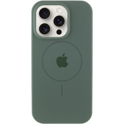 Чохол Silicone Case Full Protective (AA) with MagSafe для Apple iPhone 15 Pro Max (6.7") Зелений / Pine green