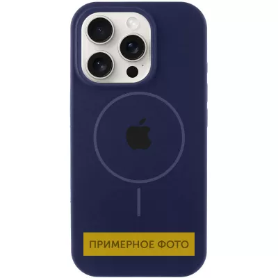 Чохол Silicone Case Full Protective (AA) with MagSafe для Apple iPhone 16 (6.1") Темно-синій / Midnight blue
