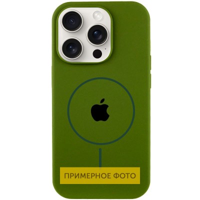 Чохол Silicone Case Full Protective (AA) with MagSafe для Apple iPhone 16 Plus (6.7") Зелений / Dark Olive Чохол Silicone Case Full Protective (AA) with MagSafe для Apple iPhone 16 Plus (6.7") Зелений / Dark Olive