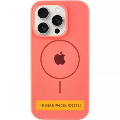 Чохол Silicone Case Full Protective (AA) with MagSafe для Apple iPhone 16 Plus (6.7") Кавуновий / Watermelon red