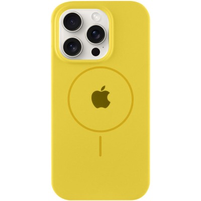 Чохол Silicone Case Full Protective (AA) with MagSafe для Apple iPhone 16 Pro Max (6.9") Жовтий / Yellow
