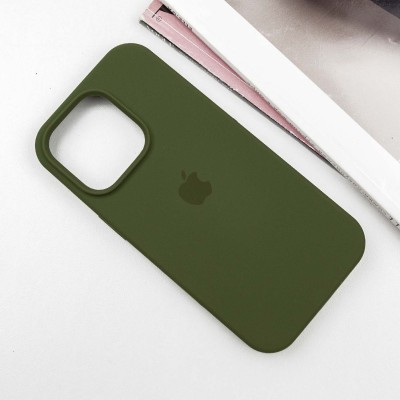 Чохол Silicone Case Full Protective (AA) для Apple iPhone 13 Pro Max (6.7") Зелений / Dark Olive