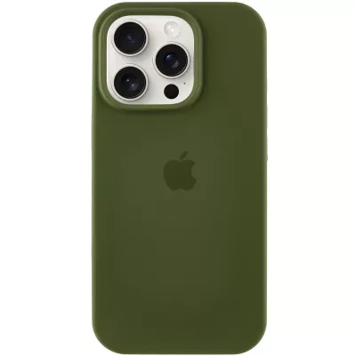 Чохол Silicone Case Full Protective (AA) для Apple iPhone 15 Pro (6.1") Зелений / Dark Olive