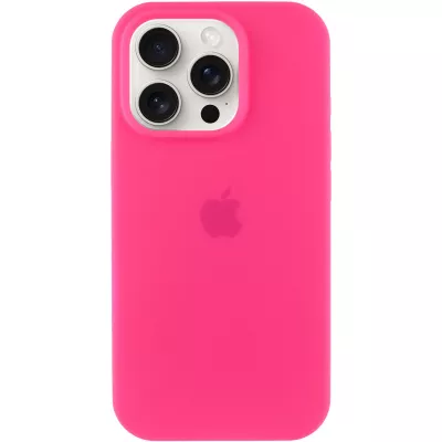 Чохол Silicone Case Full Protective (AA) для Apple iPhone 15 Pro (6.1") Рожевий / Barbie pink