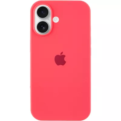 Чохол Silicone Case Full Protective (AA) для Apple iPhone 16 (6.1") Кавуновий / Watermelon red