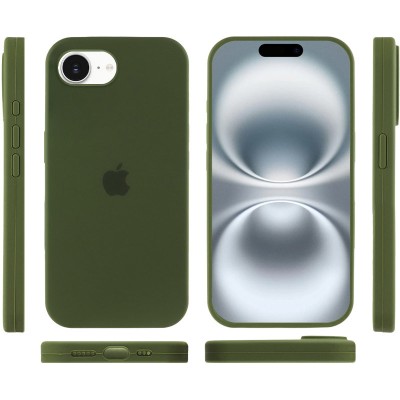Чохол Silicone Case Full Protective (AA) для Apple iPhone 16e (6.1") Зелений / Dark Olive Чохол Silicone Case Full Protective (AA) для Apple iPhone 16e (6.1") Зелений / Dark Olive