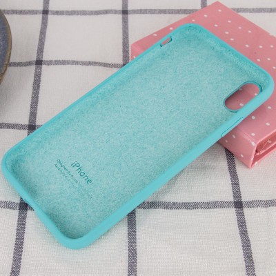 Чохол Silicone Case Full Protective (AA) для Apple iPhone X (5.8") / XS (5.8") Бірюзовий / Marine Green