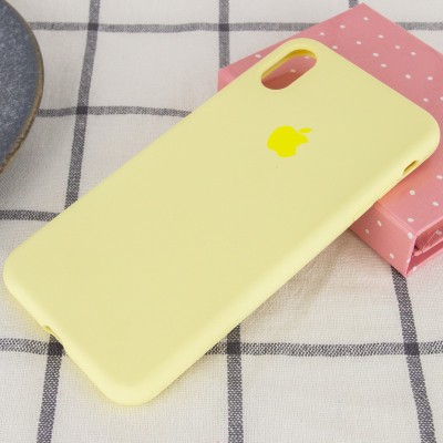 Чохол Silicone Case Full Protective (AA) для Apple iPhone X (5.8") / XS (5.8") Жовтий / Mellow Yellow