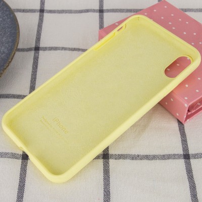 Чохол Silicone Case Full Protective (AA) для Apple iPhone X (5.8") / XS (5.8") Жовтий / Mellow Yellow