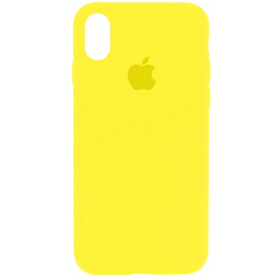 Чохол Silicone Case Full Protective (AA) для Apple iPhone X (5.8") / XS (5.8") Жовтий / Neon Yellow