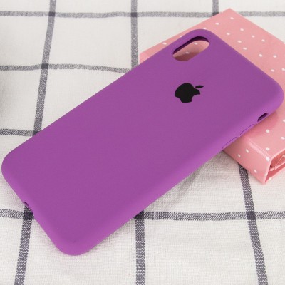 Чохол Silicone Case Full Protective (AA) для Apple iPhone X (5.8") / XS (5.8") Фіолетовий / Grape
