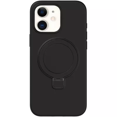 Чохол Silicone Case Full Protective NO LOGO with Ring для Apple iPhone 11 (6.1") Black