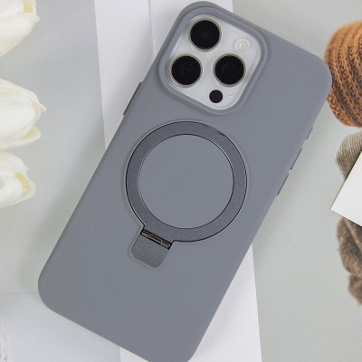 Чохол Silicone Case Full Protective NO LOGO with Ring для Apple iPhone 12 Pro / 12 (6.1") Grey