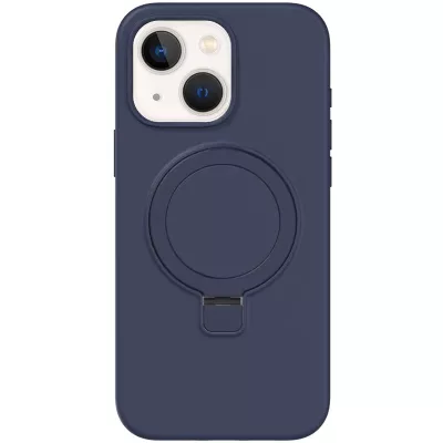 Чохол Silicone Case Full Protective NO LOGO with Ring для Apple iPhone 13 / 14 (6.1") Dark Blue