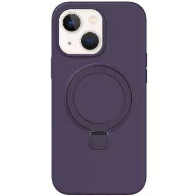 Чохол Silicone Case Full Protective NO LOGO with Ring для Apple iPhone 13 / 14 (6.1") Purple