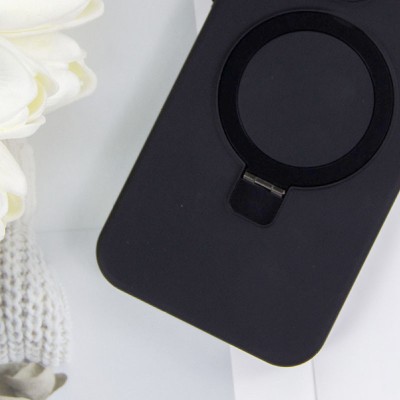 Чохол Silicone Case Full Protective NO LOGO with Ring для Apple iPhone 15 (6.1") Black