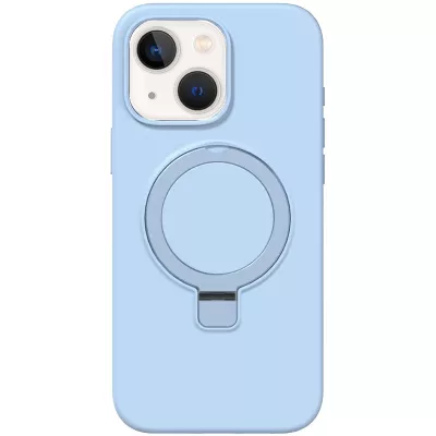 Чохол Silicone Case Full Protective NO LOGO with Ring для Apple iPhone 15 (6.1") Blue
