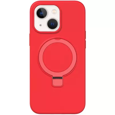 Чохол Silicone Case Full Protective NO LOGO with Ring для Apple iPhone 15 (6.1") Red