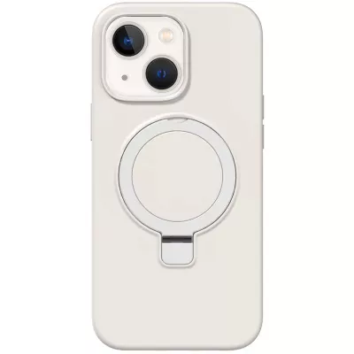 Чохол Silicone Case Full Protective NO LOGO with Ring для Apple iPhone 15 (6.1") White