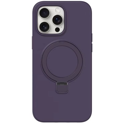 Чохол Silicone Case Full Protective NO LOGO with Ring для Apple iPhone 15 Pro (6.1") Purple