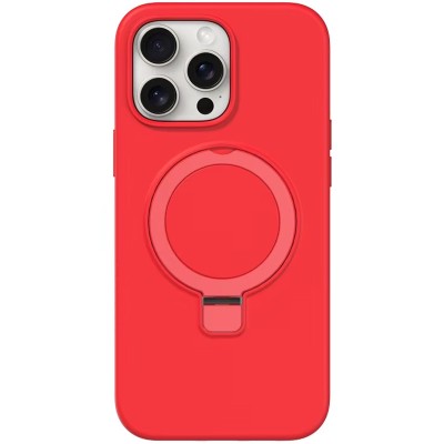 Чохол Silicone Case Full Protective NO LOGO with Ring для Apple iPhone 15 Pro (6.1") Red