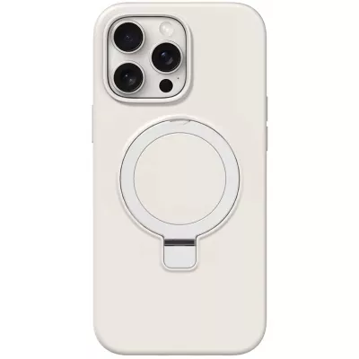 Чохол Silicone Case Full Protective NO LOGO with Ring для Apple iPhone 15 Pro (6.1") White