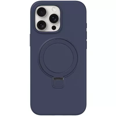 Чохол Silicone Case Full Protective NO LOGO with Ring для Apple iPhone 15 Pro Max (6.7") Dark Blue