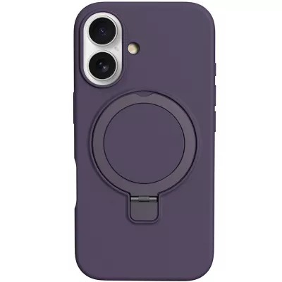Чохол Silicone Case Full Protective NO LOGO with Ring для Apple iPhone 16 (6.1") Purple