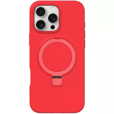 Чохол Silicone Case Full Protective NO LOGO with Ring для Apple iPhone 16 Pro (6.3") Red