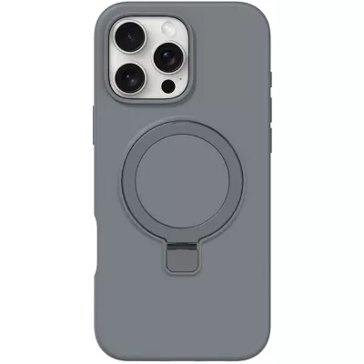 Чохол Silicone Case Full Protective NO LOGO with Ring для Apple iPhone 16 Pro Max (6.9") Grey