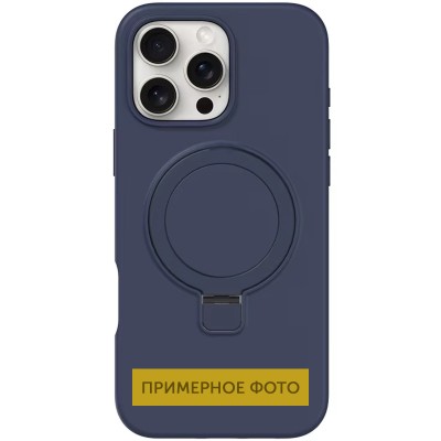 Чохол Silicone Case Full Protective NO LOGO with Ring для Apple iPhone 16e (6.1") Dark Blue