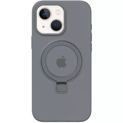 Чохол Silicone Case Full Protective with Ring для Apple iPhone 15 (6.1") Grey
