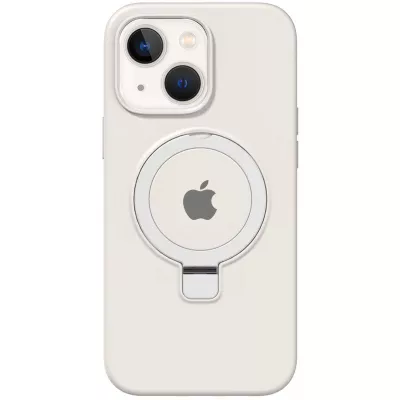 Чохол Silicone Case Full Protective with Ring для Apple iPhone 15 (6.1") White
