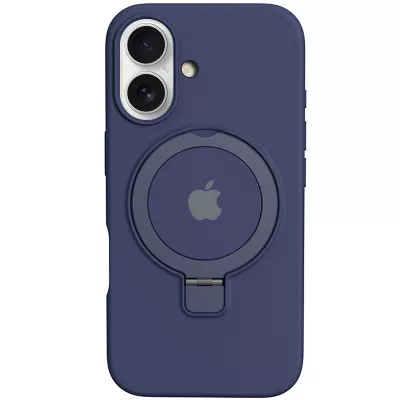 Чохол Silicone Case Full Protective with Ring для Apple iPhone 16 (6.1") Dark Blue