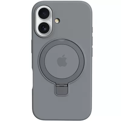 Чохол Silicone Case Full Protective with Ring для Apple iPhone 16 (6.1") Grey