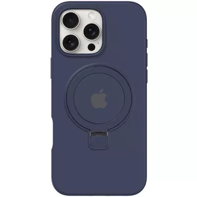 Чохол Silicone Case Full Protective with Ring для Apple iPhone 16 Pro (6.3") Dark Blue
