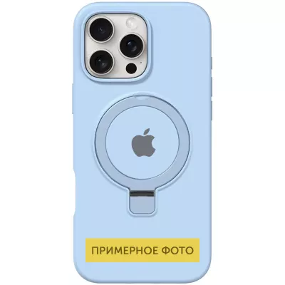 Чохол Silicone Case Full Protective with Ring для Apple iPhone 16e (6.1") Blue