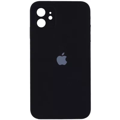 Чохол Silicone Case Square Full Camera Protective (AA) для Apple iPhone 11 (6.1") Чорний / Black